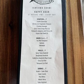 Ichijiku Sushi - Happy Hour Menu 5.29.25 - Sushi Bars Near Me - Houston, Texas Ichijiku Sushi - Happy Hour Menu 5.29.25 - Sushi Bars Near Me - Houston, Texas