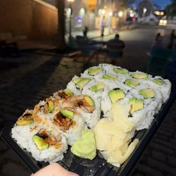 Eel avocado roll and avocado rolls to go