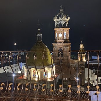 La Cappella - Evening view from the open air dining room. - Italian Near Me - Puerto Vallarta, JAL La Cappella - Evening view from the open air dining room. - Italian Near Me - Puerto Vallarta, JAL