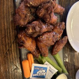 Mamasaki dry rub wings and zesty Asian wings plate Mamasaki dry rub wings and zesty Asian wings plate