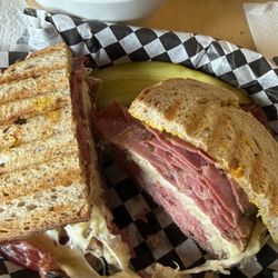 Estrella's Montreal Deli & Cafe - Reuben, French Fries, Kosher Dill Pickles