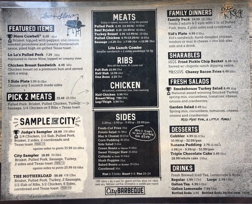 Menu photo 6 City Barbeque Suwanee, GA