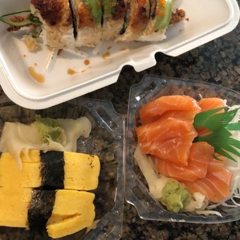 Yo Sushi - North texas roll, tamago, and salmon sashimi appetizer! - Sushi Bars Near Me - Fairfield, California