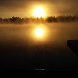 Spring Lake Campground - A picture of Spring Lake on a foggy morning.