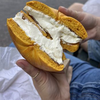 Absolute Bagels - Egg Bagel with Jalapeño (?) cream cheese - Bakeries Near Me - New York, New York