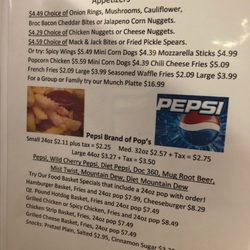 Pastime Lanes - Menu