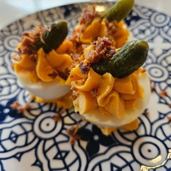 Frazier Five & Dime - The pimento deviled eggs. They were so good we ended up ordering a second! - New American Near Me - Chattanooga, Tennessee