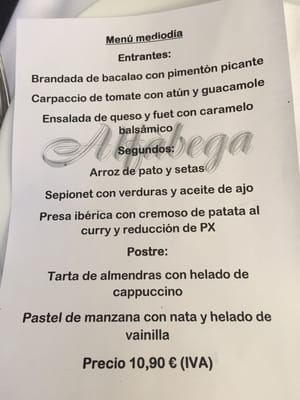 Menu photo 1 Alfàbega Valencia, V