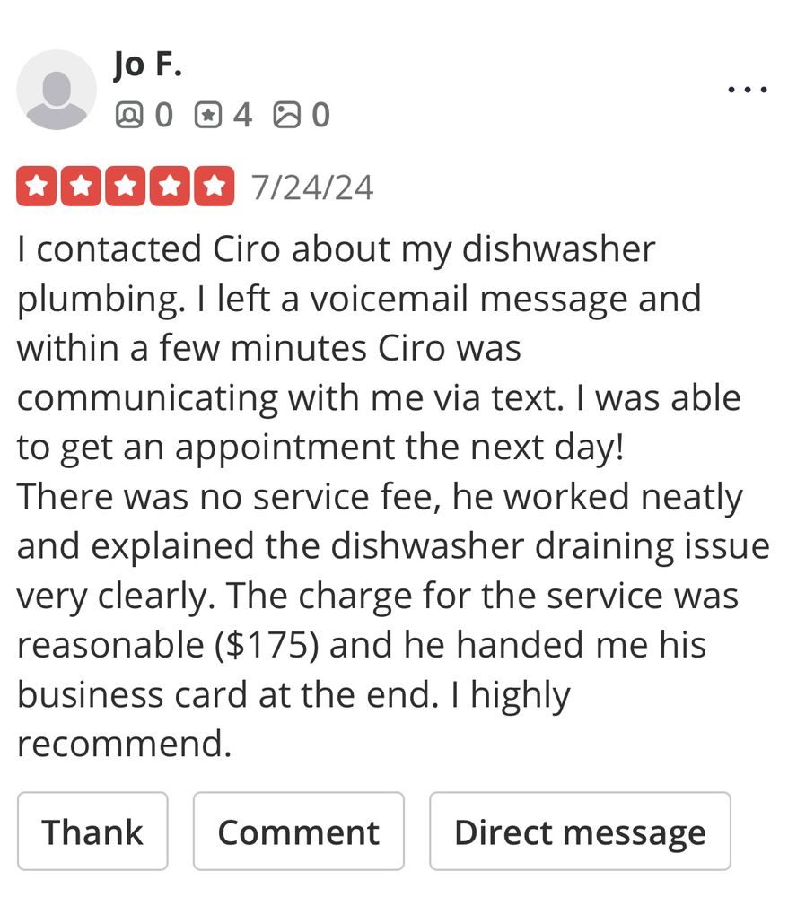 Slide of Ciro’s Sewer & Drain service