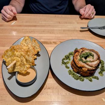 Crocante Restaurant - Pancetta crocante with side of tostones $30 - Puerto Rican Near Me - Orlando, Florida Crocante Restaurant - Pancetta crocante with side of tostones $30 - Puerto Rican Near Me - Orlando, Florida