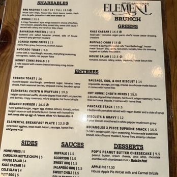 Element Gastropub - Main Menu - Vegetarian Near Me - Raleigh, North Carolina
