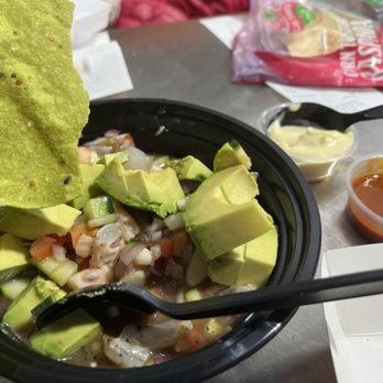 Baja shack - Mixto Ceviche (octopus and shrimp) with special tostada - Bars Near Me - Riverside, California