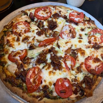 Galactic Pizza - GF Pesto Chicken Pizza - Pizza Near Me - Asheville, North Carolina Galactic Pizza - GF Pesto Chicken Pizza - Pizza Near Me - Asheville, North Carolina