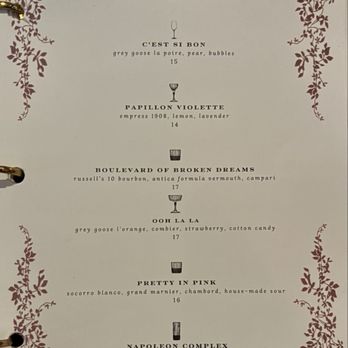 Le Margot - Cocktail menu - French Near Me - Fort Worth, Texas Le Margot - Cocktail menu - French Near Me - Fort Worth, Texas