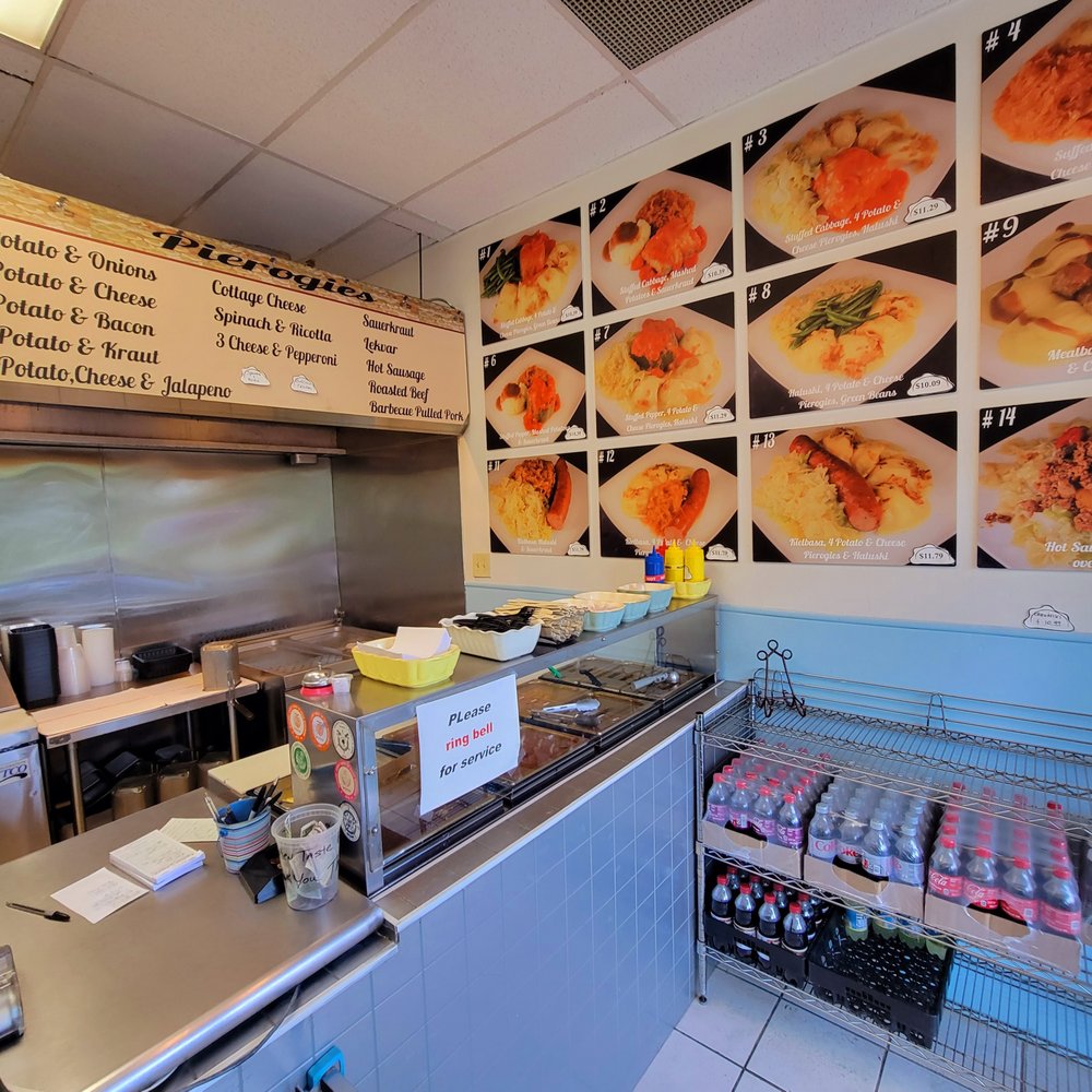 Forgotten Taste Pierogies - a restaurant counter with food on it - Russian Near Me - Moon, Pennsylvania
