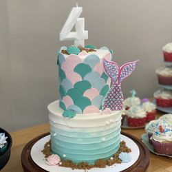 The Cake Lady - Mermaid themed birthday party cake