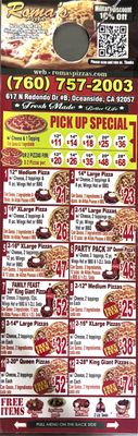 Menu photo 4 Roma's Pizza Oceanside, CA Menu photo 4 Roma's Pizza Oceanside, CA