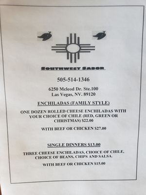 Menu photo 2 Southwest Sabor Henderson , NV Menu photo 2 Southwest Sabor Henderson , NV