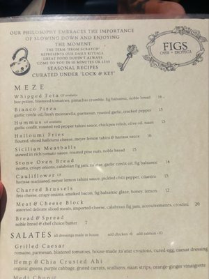 Menu photo 4 Figs Oven + Enoteca Tucson, AZ