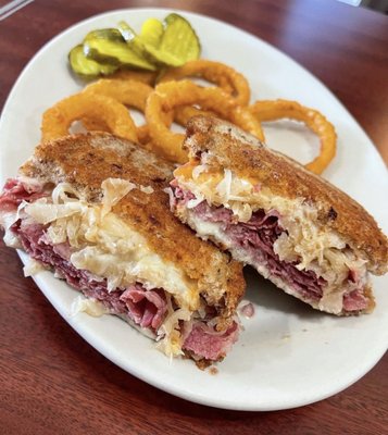 Photo of Stav's Diner - Columbus, OH, US. Reuben and onion rings