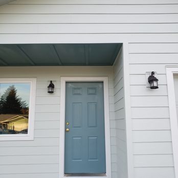 Superior Exterior Systems - NEW Sherman Williams Super Paint: Body- Sea Salt, Door-Moody Blu, Trim- a white that S.E.S. recommended. - General Contractors Near Me Superior Exterior Systems - NEW Sherman Williams Super Paint: Body- Sea Salt, Door-Moody Blu, Trim- a white that S.E.S. recommended. - General Contractors Near Me