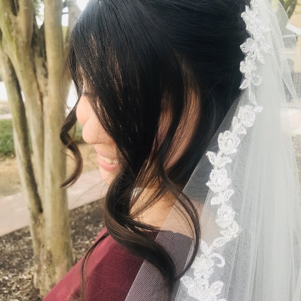 Half up do with soft curls