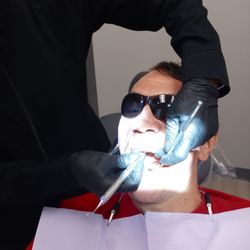 Lifestyle Dentistry - "Getting it done" with cool shades on.