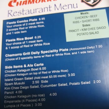 Chamorro Grill - Menu - Hawaiian Near Me - San Diego, California