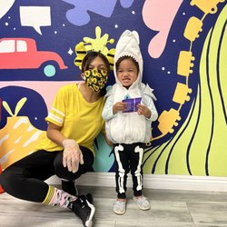 Milestone Speech Therapy - Our daughter with her therapist Amanda during Halloween week :)