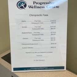 Progressive Wellness Centre - Chiropractic fees
