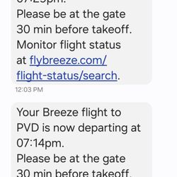 Breeze Airways - Delayed fly
