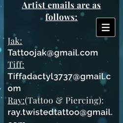Twisted Image Tattoos & Body Piercing - Proof that it is indeed Jak's true email. This is from their website