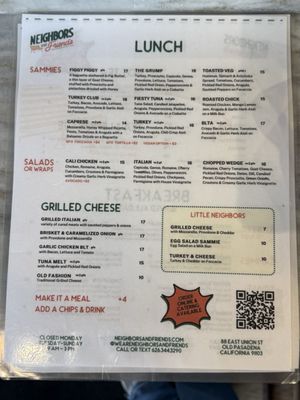 Menu photo 1 Neighbors & Friends Pasadena, CA Menu photo 1 Neighbors & Friends Pasadena, CA