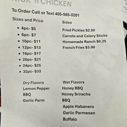 Nick 'n Chicken - Menu