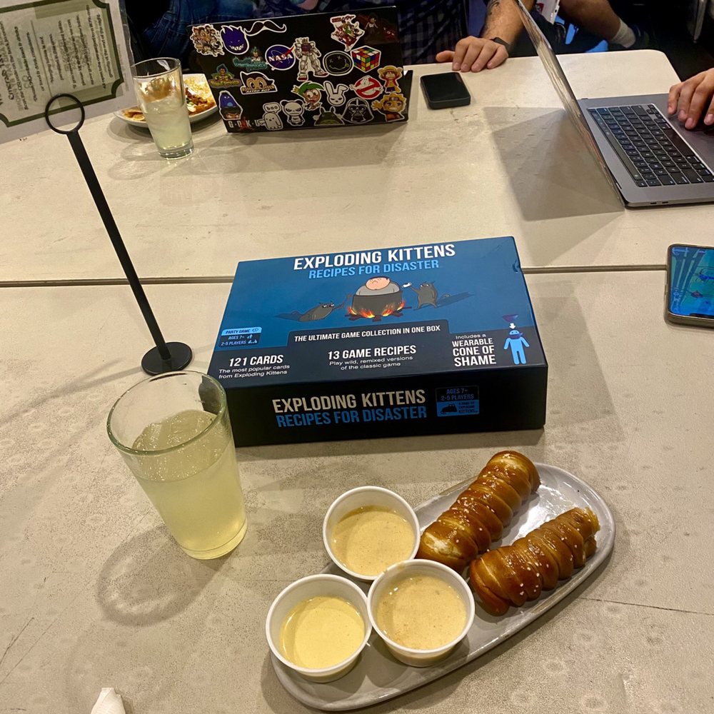 Emerald Tavern Games & Cafe - Bavarian pretzels and peach mango lemonade - Coffee & Tea Near Me - Austin, Texas