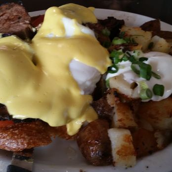 Sax's Joint - Tri Tip Benedict....perfectly poached eggs with a great Hollandaise. - Breakfast & Brunch Near Me - Petaluma, California