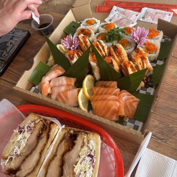 Hako Sushi Box - First date deluxe box Garlic chicken katsu sandwich - Sushi Bars Near Me - Chula Vista, California