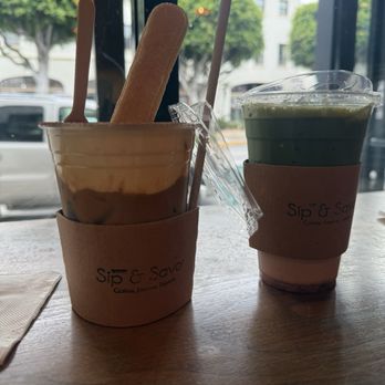 Sip & Savor - Tiramisu latte and strawberry matcha - Coffee & Tea Near Me - Fullerton, California
