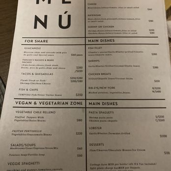 Claudia's Margaritas - Food menu. They didn't have everything available. - Restaurants Near Me - Loreto, BCS