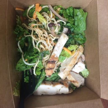 The Chopped Leaf - Mixed greens, grilled chicken, cheddar, chow mein, onion, black bean corn salsa - Food Stands Near Me - Edmonton, Alberta
