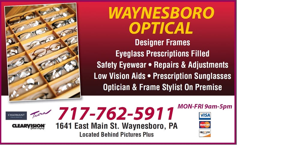 WAYNESBORO OPTICAL CO INC Updated June 2024 1641 E Main St, Waynesboro, Pennsylvania