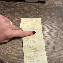 Stoner's Pizza Joint - The receipt.