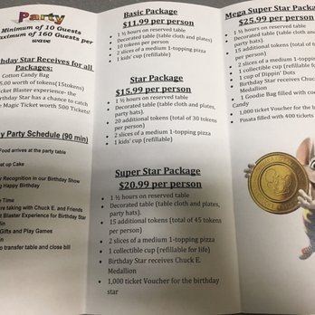 Chuck E. Cheese - Party Menu as of October 2019 - Pizza Near Me - Honolulu, Hawaii Chuck E. Cheese - Party Menu as of October 2019 - Pizza Near Me - Honolulu, Hawaii