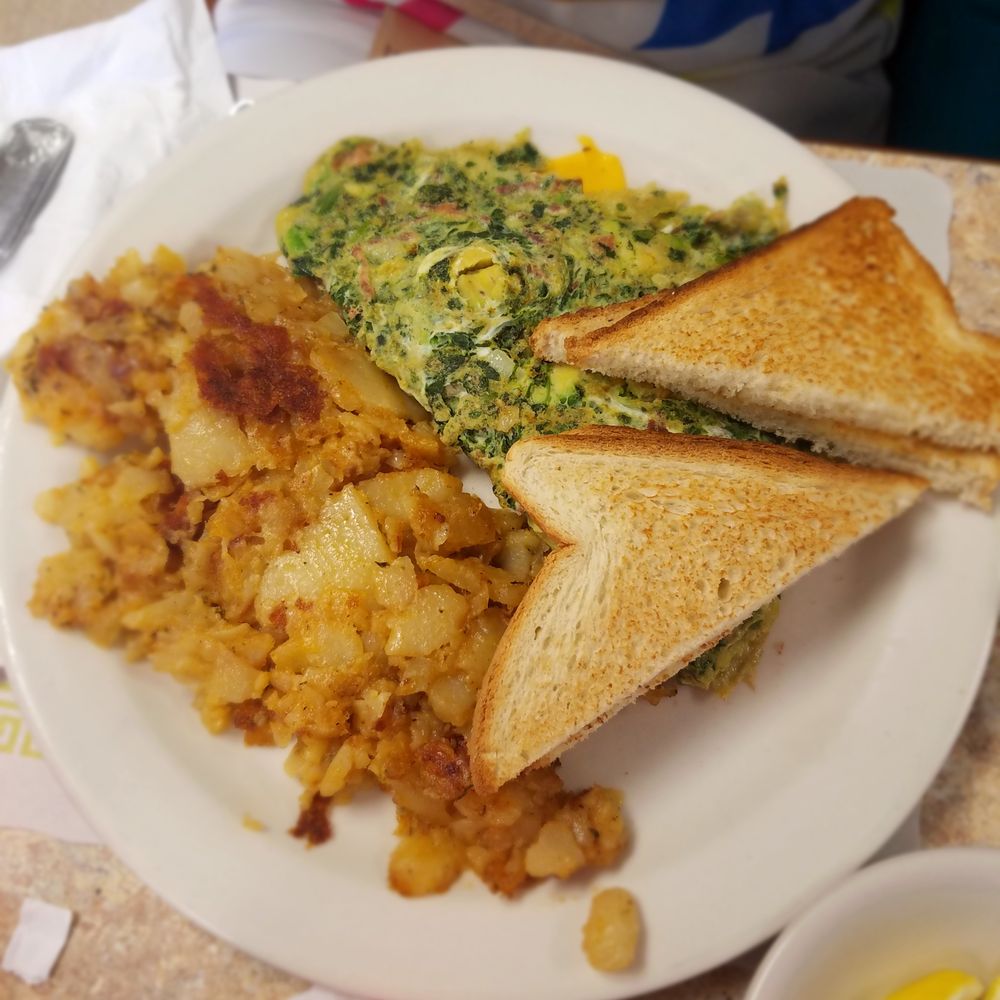 Joys Restaurant - Spinach egg omelets, toast and home fries - Breakfast & Brunch Near Me - Norwich, Connecticut