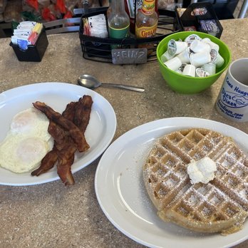 Doc's Diner - Waffle bacon & eggs - Seafood Near Me - Key Largo, Florida Doc's Diner - Waffle bacon & eggs - Seafood Near Me - Key Largo, Florida