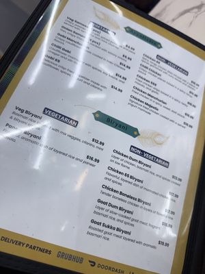 Menu photo 2 Radhe Authentic Indian Restaurant Riverview, FL