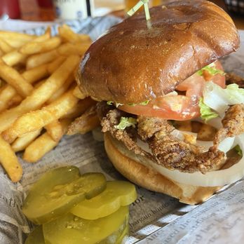 Hook & Line Pub - Maryland soft shell crab with fries and pickles - Seafood Near Me - Port Angeles, Washington