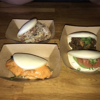 Fat Bao - Left side: Crab Daddy (top), Spicy Thai (bottom) Right side: Bulgogi (top), New Yorker (bottom) - Chinese Near Me - Houston, Texas