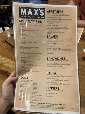Menu photo 3 Max's Coal Oven Pizzeria Atlanta, GA Menu photo 3 Max's Coal Oven Pizzeria Atlanta, GA