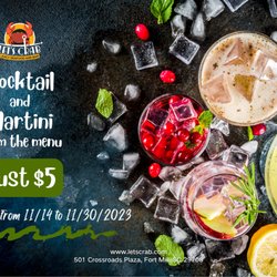 Let’s Crab - 🍸🍸🍸 From 11/14-11/30, enjoy Cocktail and Martini from the menu for only $5!